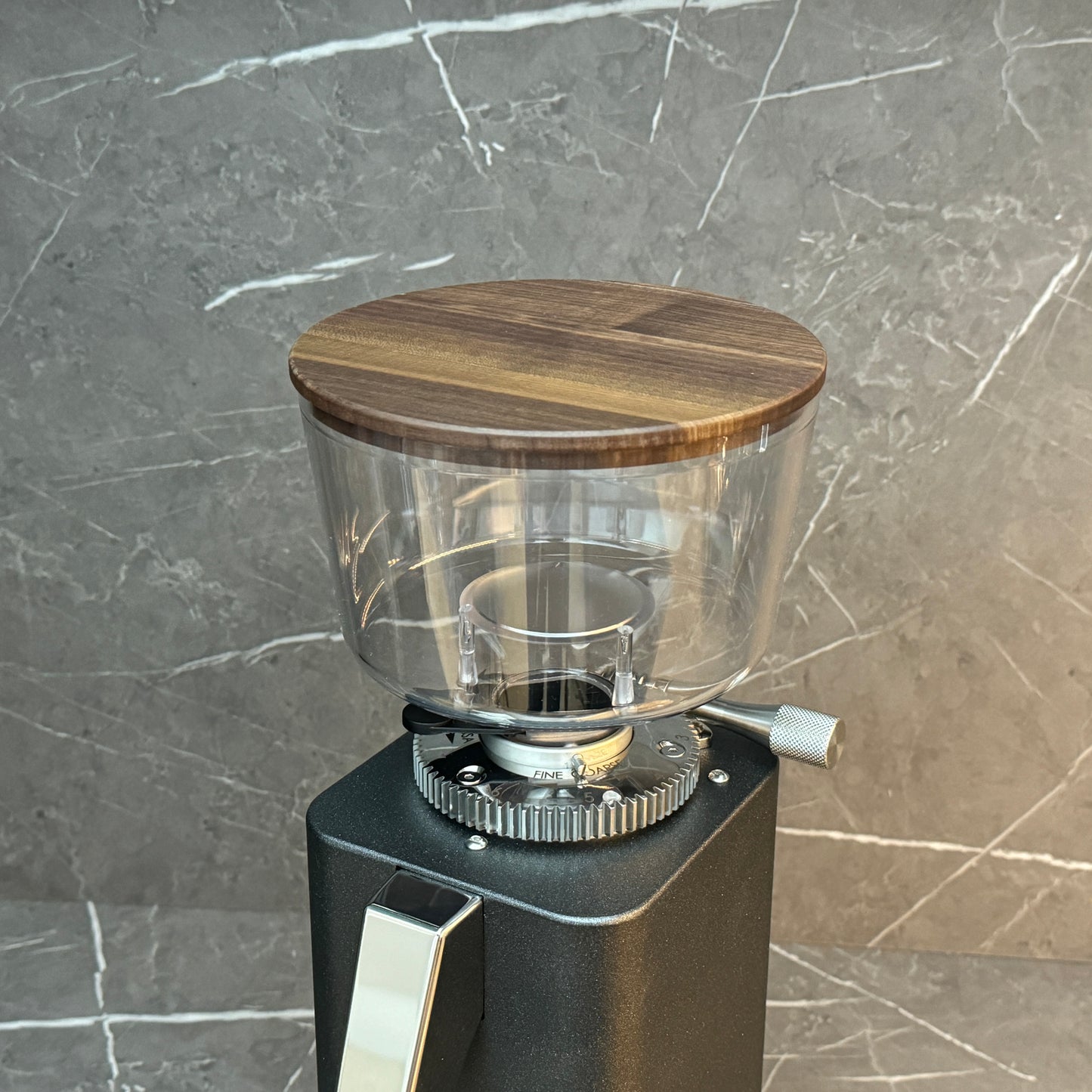 Mühlendeckel Nussholz - ECM mit 500g Bohnenbehälter